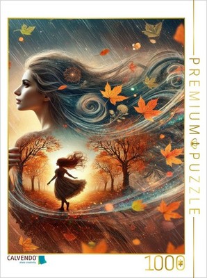 CALVENDO Puzzle Doppelbelichtung Silhouette einer FRau und ihrem inneren Kind im