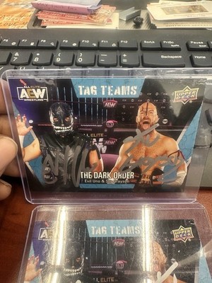 AEW The Dark Order Autographed UD Card Evil Uno Stu Grayson
