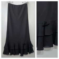 Gothic Romantic Y2K Skirt Size 10 Black Ruffle Chiffon Whimsigoth Fairy Coquette