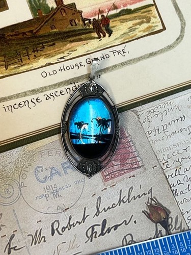 Vintage Hoffman Sterling Morpho Butterfly Wing Pendant V1906