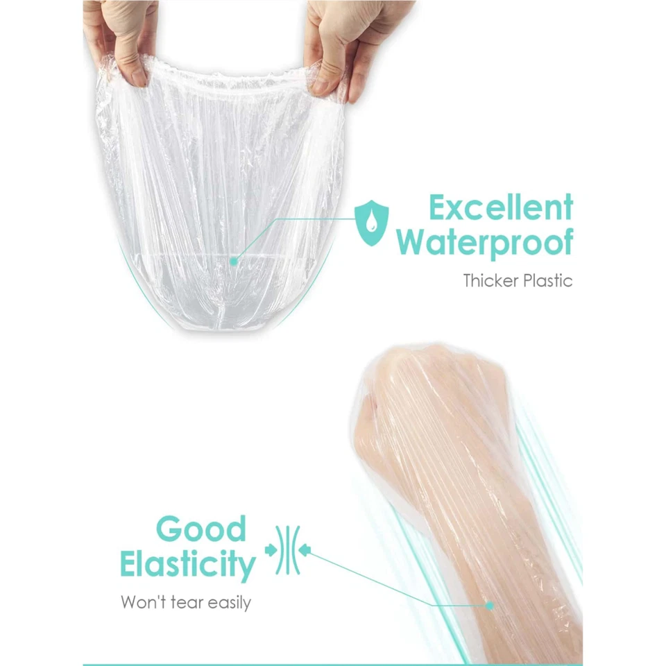 Gorro de ducha desechable impermeable plástico cubierta para el cabello abrigo para la cabeza de salón gorro de baño Foto 3 de 4