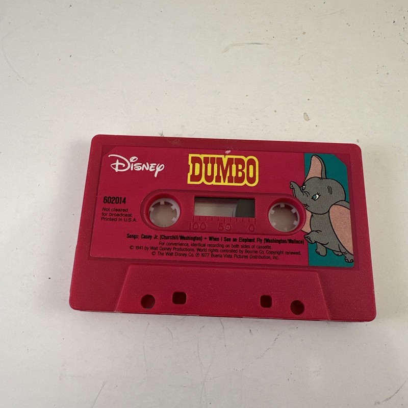 Dumbo & Mother Goose Vintage Disney (Cassette Tape ONLY) Read Along 2 Sided
