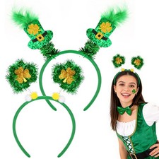Shintop 2 Pack St Patricks Day headbands, Green One Size Fits Most,