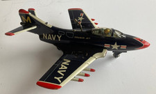 RARE TIN VINTAGE NAVY FIGHTER COUGAR JET WITH MISSILES NR/MINT,