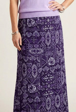 Vintage TALBOTS Womens Purple Print Lined SILK Skirt - Size 10 EXC