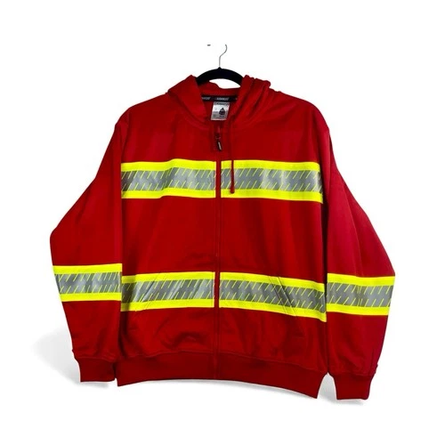 Kishigo Increased Visibility Safety Jacket Sweatshirt Men’s Sz 2XL B313 Red NWT video thumbnail