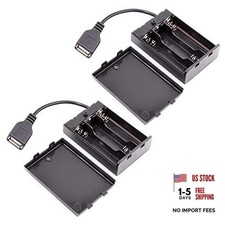 2PCS 3 x 1.5V AA Battery Holder, 3 AA Battery Case Box Holder 4.5-5V with