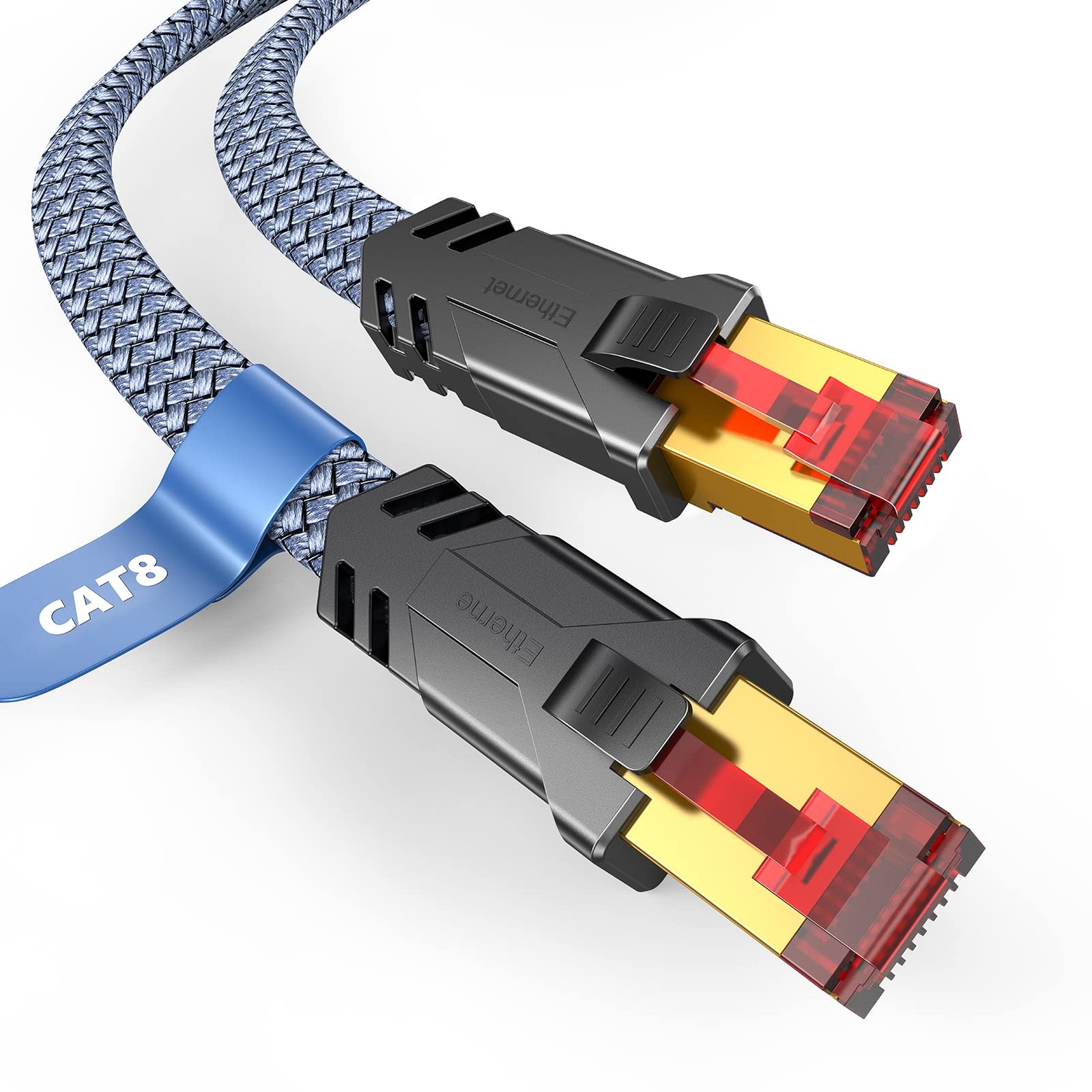 Cat 8 Ethernet Cable 50 FT Flat High Speed 40Gbps 2000MHz Network Cable