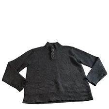 Schott Bros Funnel Neck Military Sweater Grey Mens XXL Thick Wool Elbow Pads