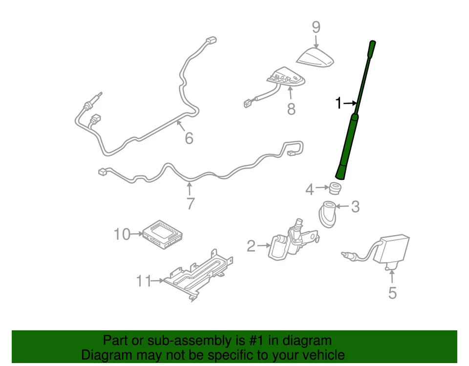 Genuine Nissan 2003-2009 Nissan 350Z - Antenna Mast 28215-9V500 - Image 2 of 2
