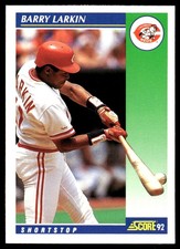 Barry Larkin 1992 Score #100 Cincinnati Reds MLB READ FREE SHIPPING AutographDen