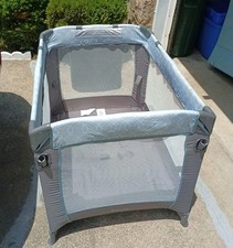 Ingenuity SmartClean Playard Portable Baby Playpen Pack and Play Blue/Gray