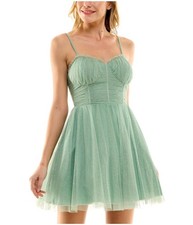City Studio Womens Glitter Tiered Cocktail Dress