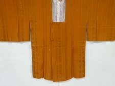 7164602: JAPANESE KIMONO / VINTAGE MICHIYUKI COAT / STRIPE FLORAL PLANTS
