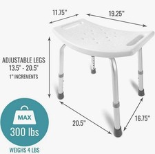 New DMI Tool Free Bath Seat Medical Shower Chair Senior Disabled 300LB limit
