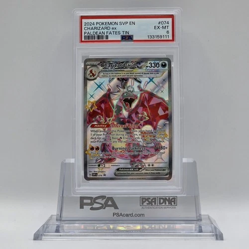 2024 Pokemon SVP EN Paldean Fates Tin #074 Charizard ex PSA 6