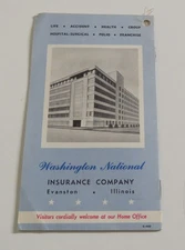 Washington National Insurance Company George Washington Pictures Brochure Vtg