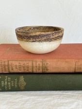 Onyx and Travertine Decorative Bowl with Two Tone Colors Natural Decor