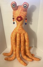 One-Of-A-Kind Handmade Octopus Plush Toy with Big Eyes 26x7.5  