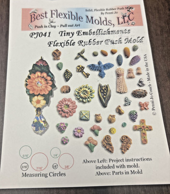 Embellishments Art Push Polymer Clay Best Flexible Molds Penni Jo Jewelry NIP