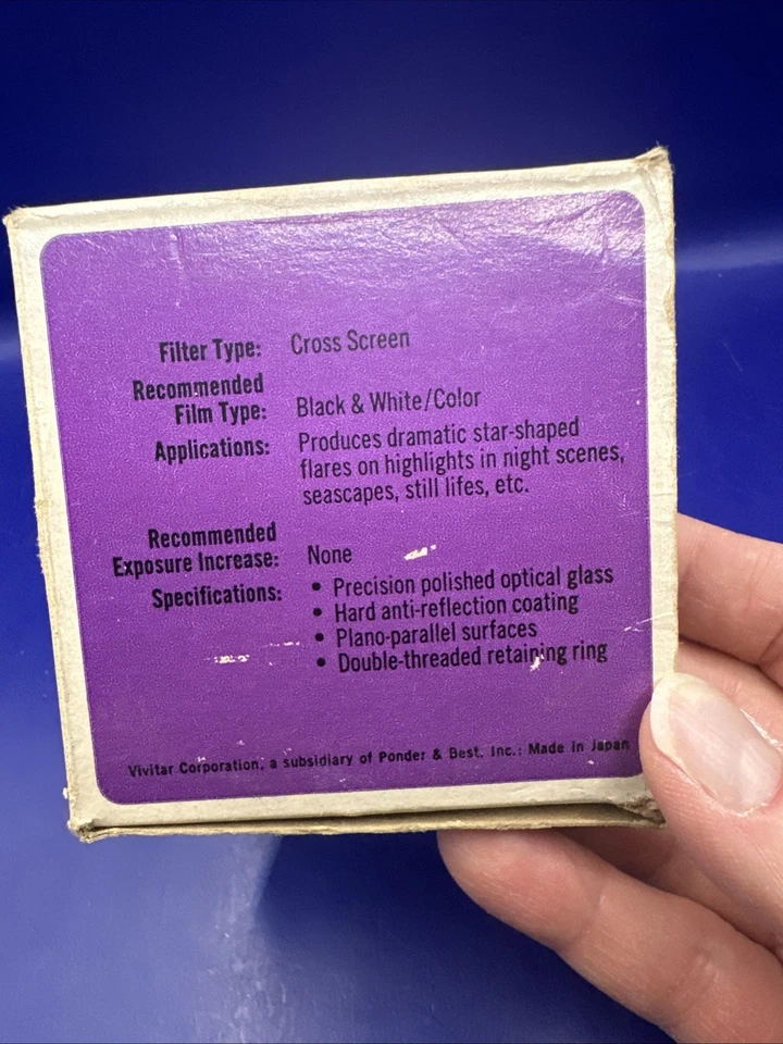 Vintage Vivitar 55mm CS 4x Cross Screen Glass Lens Filter Japan Star Effect - Image 2 of 4