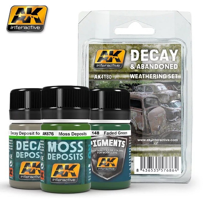 Ak Interactive AK4180 - Decay & Abandoned Weathering Set 3x35ml - New