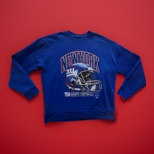 NFL Apparel New York Giants Blue Crew Neck Sweatshirt Classic Mens Size L