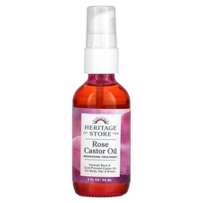 Heritage Store Rose Castor Oil Serum 2 fl oz 60 ml Cruelty-Free, EcoFriendly