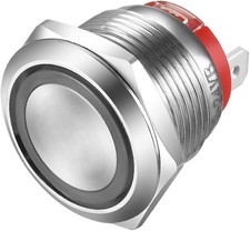 Short push button 19mm Momentary Push-Button Switch Blue LED- Momentary LED