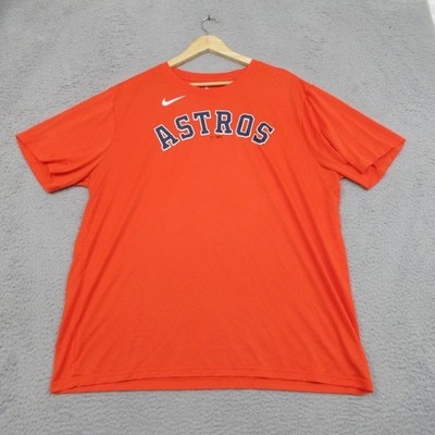 Houston Astros Shirt Mens 2XL Orange MLB Baseball Crewneck Short Sleeve Nike