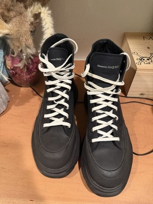 Alexander McQueen Men's Tread Slick Boot in Black/White EU45 D/11.5 US