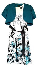 R M Richards Women s 2 Piece Dress Set Size 12 Bolero Floral Fit