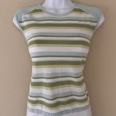 Vintage Y2K Xhilaration Sleeveless Sweater Top Sz XL Striped 90s Indie Soft Girl