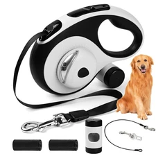 Heavy Duty Retractable Dog Leash for Large Dogs, 16ft Dog Leash with Poop Bag.