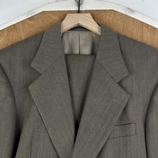 Bartolini Suit Mens 40R Taupe 3 Button 100% Wool Pants 34x30 Pleated Front Check