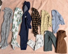 Baby Boy 9-12 Months Outfits Clothes Lot Of 9 Mixed Brands Fall Winter Sleepers