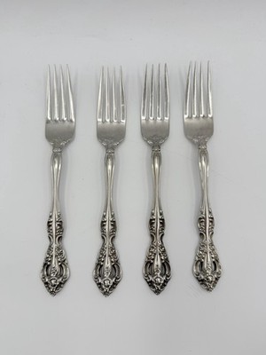 ONEIDA Stainless MICHELANGELO Set 4 DINNER FORKS 7 1/4'' Heirloom CUBE