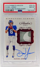 2019 Panini Flawless Daniel Jones Signature Gloves Ruby Auto RC #7/15 PSA 8