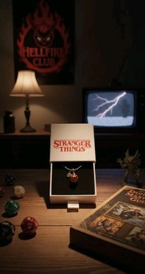 Stranger Things Hellfire Club Kette  925 Silber (gestempelt) D20 Würfel Anhänger