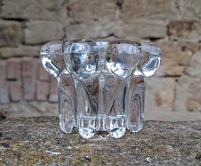 ***VINTAGE KERZENHALTER* GLAS*VMC*REIMS*FRANCE* BUBBLES*1970ER JAHRE***
