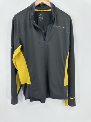 Nike Lance Armstrong Live Strong  Pullover Long Sleeve Adult Large Black Yellow