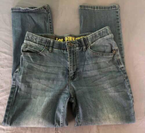 Lee X-Treme Comfort Jeans Boy's 16 Husky Blue Denim Adjustable Waist