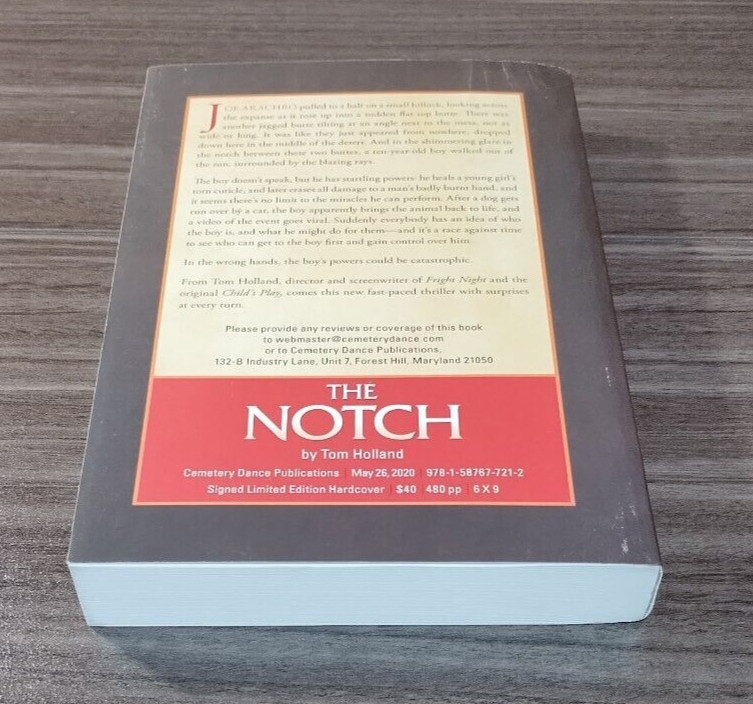 The Notch by Tom Holland – ARC Uncorrected Proof First Edition