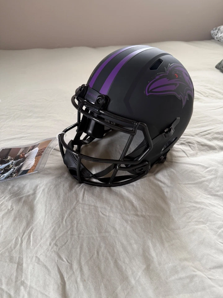 Derrick Mason Signed Baltimore Ravens F/S Eclipse Speed Helmet- Beckett W Holo - Image 3 of 4