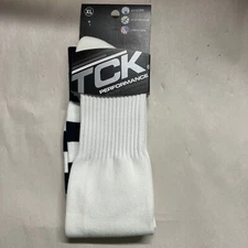 New TCK Sport Over the Calf Socks Single Pair XL Men 12-15 Navy/White
