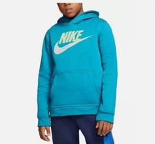 Nike Swoosh Boys Sportswear Club Fleece Lined Pullover Hoodie Chlorine Blue NWT