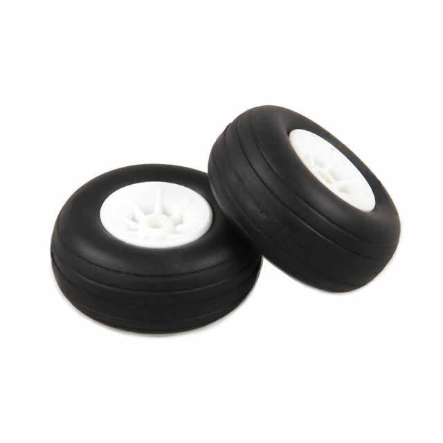 1.1/2-inch (37mm) RC Plane White Wheels (Pack of 2) J Perkins - 5507109