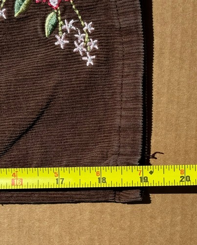 Levi’s Girls Brown Corduroy Boot Cut Pants Size 6 Floral Embroidery Snap Pockets - Picture 16 of 16