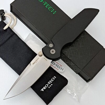 PRO-TECH Pro Tech Black TR-3 Integrity INT101 S35VN Manual Folder Pocket Knife Brand New