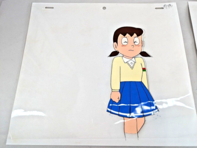 Doraemon Cel Set Shizuka Minamoto & Star Club Ship Nobita Drifts
